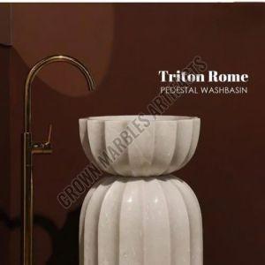 White Marble Pedestal Wash Basin