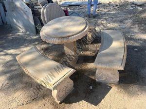 Polished 6 Seater Garden Sandstone Bench