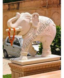 Marble Elephant Statue 7 Feet for Exterior Decor