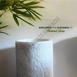 Polished White Marble Wash Basin, Shape : Round for Bathroom