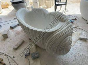 Non Polished Marble Stone Bathtub, Shape : Oval