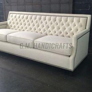 3 Seater White Office Sofa, Frame Material : Wooden