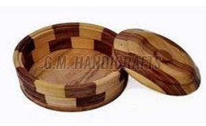Polished Casserole Wooden Chapati Box, Color : Yellow Brown