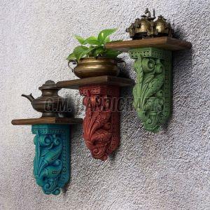 Decorative Wooden Wall Bracket Shelf Traditional