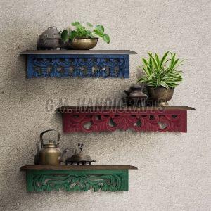 Handcrafted Wooden Wall Shelf for Home Decor, Storage