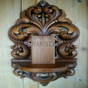 Handmade Decorative Wooden Wall Shelf, Color : Brown Modern