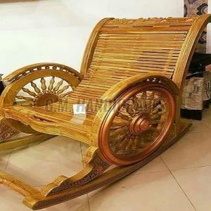 Modern Wooden King Rocking Chair, Color : Brown for Indoor