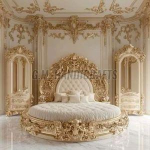 New Luxury Carved Wooden King Size Bed