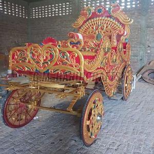 Red Golden Wooden Wedding Baggi for Events