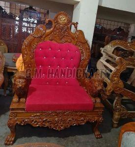 Polished Teak Wood Antique Guruji Chair, Color : Brown, Pink