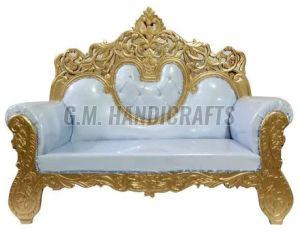 White and Golden Wooden Wedding Sofa Traditional