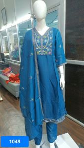 Female Ethnic Party Embroidered Dupatta Suit
