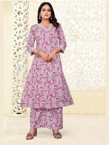 Ladies Pink Floral Palazzo Set