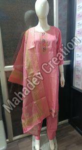 Festive Gatherings Cotton Blend Ladies Traditional Wear Floral Suit