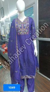 Festive Events Cotton Blend Ladies Ceremonial Wear Floral Suit