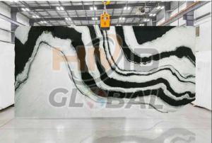 White Panda Polished Marble Slab, Color : Black