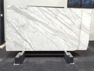 White Statuario Polished Marble Slab