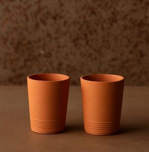 Plain Non Polished Terracotta Tumbler, Color : Brown 10cm X 7.5 Cm