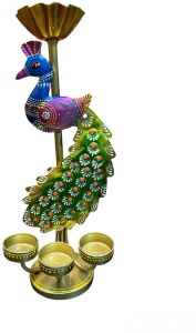 Metal Candle Stands, Shape : Peacock