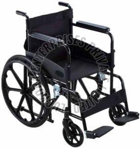 Steel Frame Folding Wheel Chair, Color : Black for Indoor Outdoor