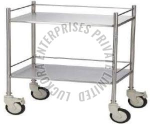 Polished Stainless Steel Instrument Trolley, Color : Silver
