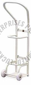 Stainless Steel Oxyzen Cylinder Trolley, Color : Silver