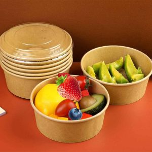 1250ml Round Kraft Paper Salad Bowl