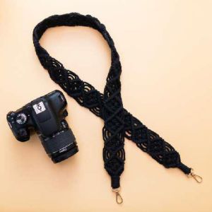 Cotton Black Macrame Camera Holder Strap, Length : 24 Inches