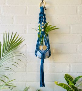 Blue Rope Mini Plant Holder