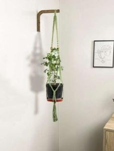 Macrame Green Rope Plant Holder, Packaging Type : Plastic Bag