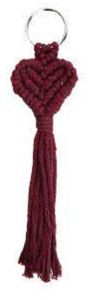 Macrame Maroon Love Knot Keychain