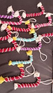 Cotton Macrame Multicolor Hanging Candy Canes for Christmas Decoration