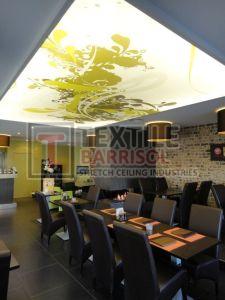 Aluminum Frame Multi Color Textile Cafe Stretch Ceiling