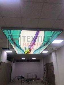 PVC Multi Color Textile Showroom Stretch Ceiling, Finishing : Glossy