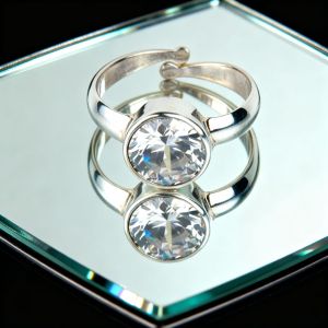 White Zircon Stone Rhodium Ring