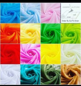 Plain Polyester Maharani Net Fabric, Color : White