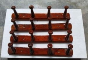 Polished 4 Hook Wooden Wall Hanger