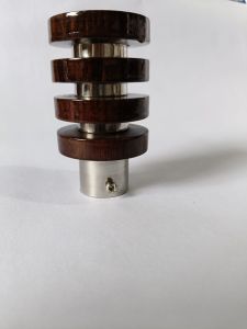 Layered Wood Metal Curtain End Cap