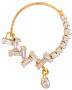 Antique Gold Brass Gold Nose Ring, Brand Name : Taansrie Diamonds