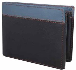 Blue RFID Leather Travel Wallet