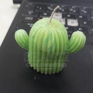 Soy Wax Cactus Shaped Candles, Color : Green