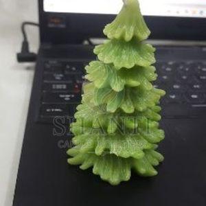Soy Wax Christmas Tree Candles, Color : Green