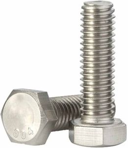 Steel Hex Head Bolt, Color : Silver for Fastening Metal Parts