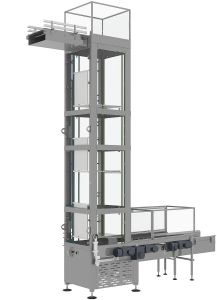 Automatic Powder Coated Motor Mild Steel Vertical Conveyor