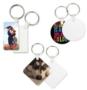 Single Side Sublimation Wooden MDF Keychain, Color : Multicolor