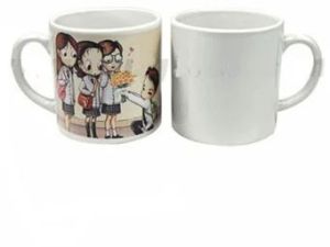 Glossy Ceramic Sublimation 6oz Tea Mug, Color : White
