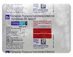 Glimp MP1 Glimepiride Pioglitazone Metformin Tablet