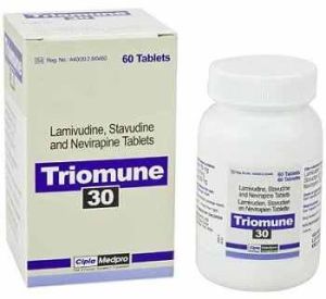 Triomune Stavudine Lamivudine Nevirapine Tablet