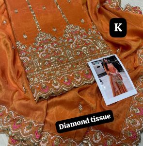Wedding Wear Satin Handwork Suits, Color : Brown