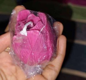 Pink Flower Soy Wax Candle